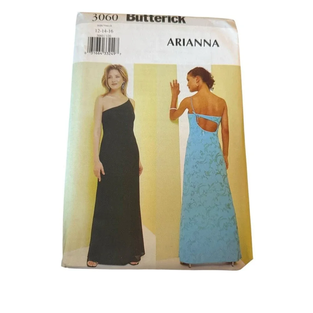 Butterick 3060 Arianna Evening Gown Prom‎ Homecoming Formal 12 14 16 Uncut FF